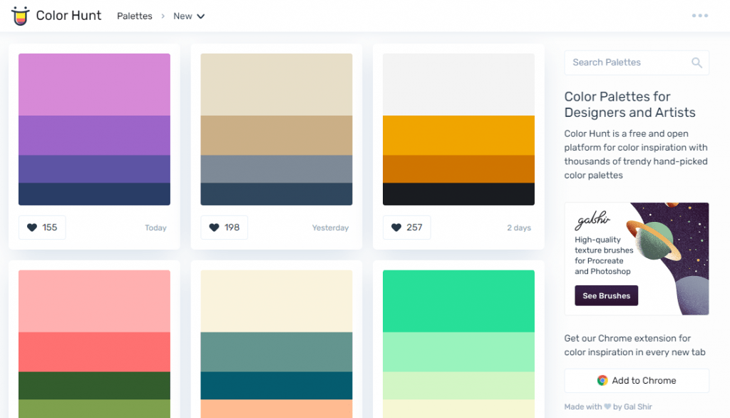 Color Hunt - Color Palettes for Designers and Artists
